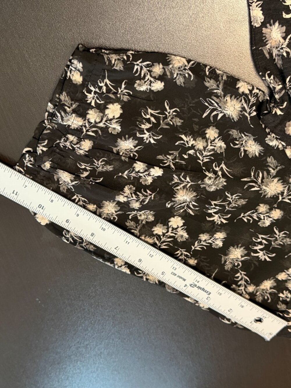 NWT Lucky Brand Black Floral Short Sleeve Peasant Boho Blouse Top Size M - Picture 11 of 11